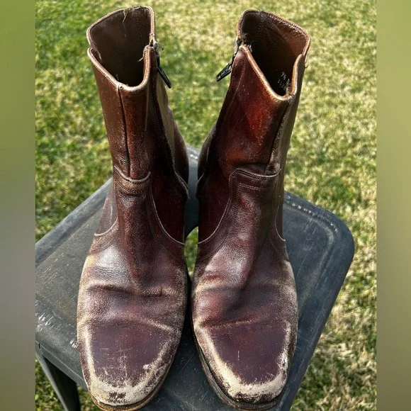 Vintage Florsheim 70’s dress ankle Burgundy Leather‎ Boots. Groovy baby! box 14 Vintage florsheim ankle - Gem main image 2